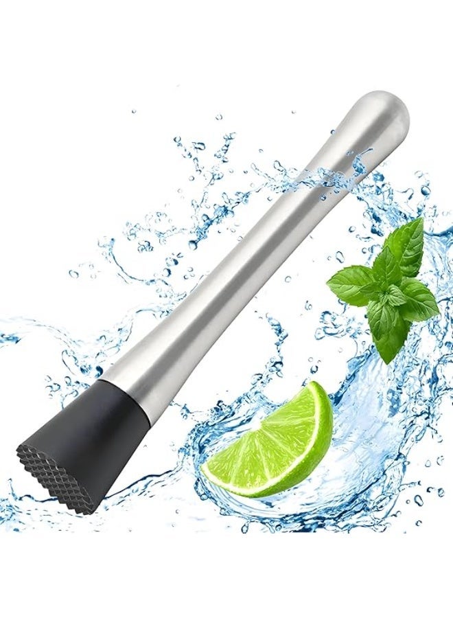 Ice Crusher Barware Cocktail Muddler,Cocktail Stirrer, Stainless Steel Stirrer, Lime Press Masher, Lime Hand Masher, Suitable for Home and Bar - Image 1